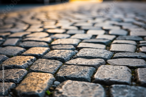 Exploring the Intricate Surface Patterns and Historical Heritage of Cobblestone Streets: Unveiling the Aesthetic and Durability of Urban Pathways.
