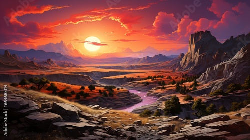 The dramatic play of light and shadow on the rocky cliffs of a fold mountain during sunset, with vibrant hues painting the sky.