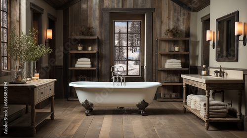 Rustic farmhouse bathroom