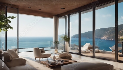 Elegant residence interior minimalist atmosphere Beautiful decorated furniture