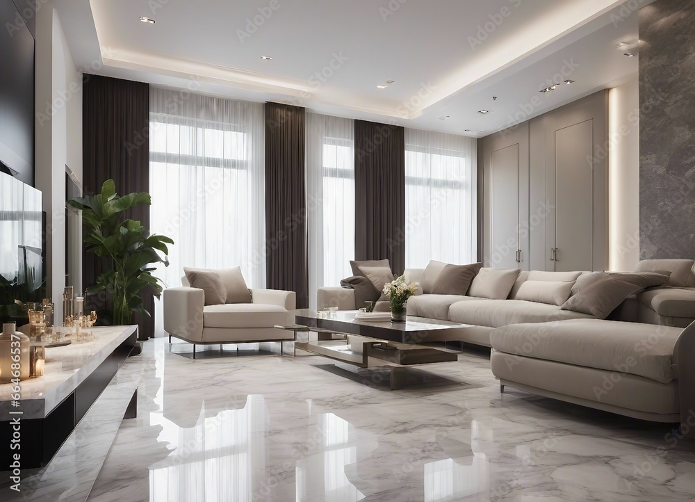 Fototapeta premium Elegant residence interior minimalist atmosphere Beautiful decorated&nbsp;furniture