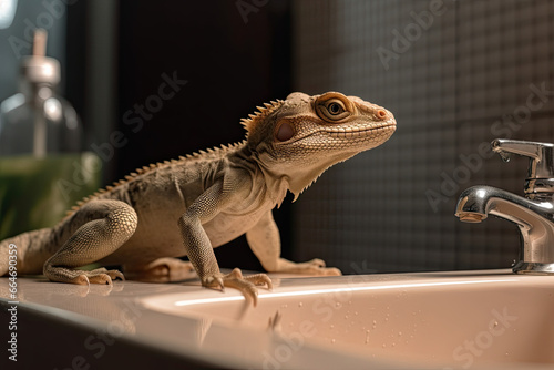 lizard in the sink photo