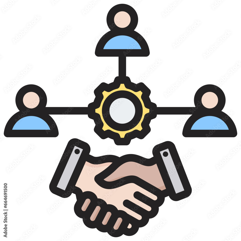 Partnership Outline Color Icon