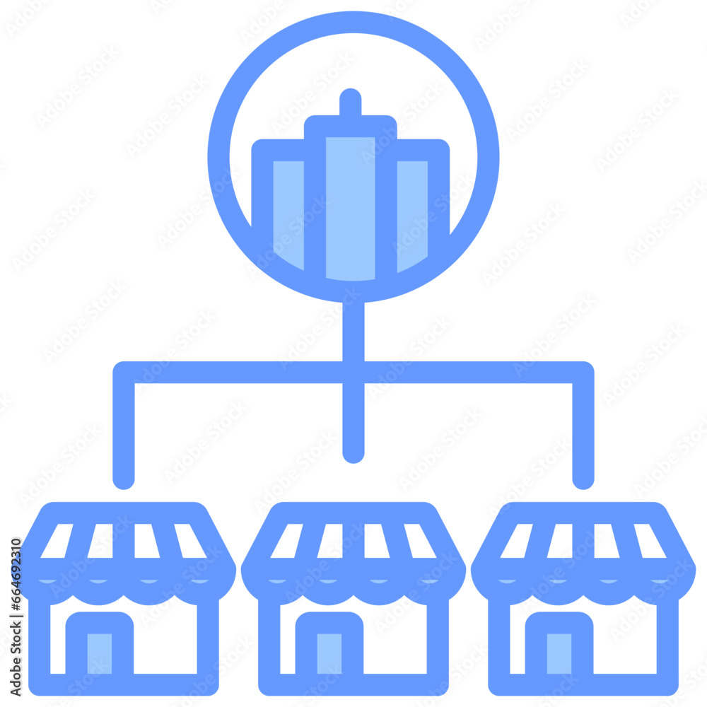 Franchising Blue Icon Franchising Blue Icon