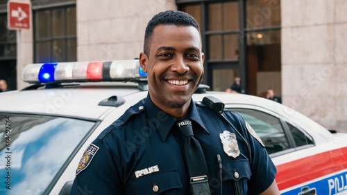 Police Officer posing in a city street