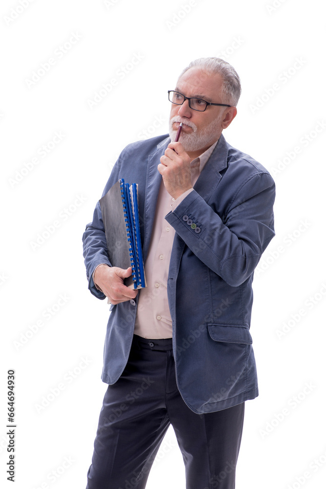Old businessman isolated on white Old businessman isolated on white