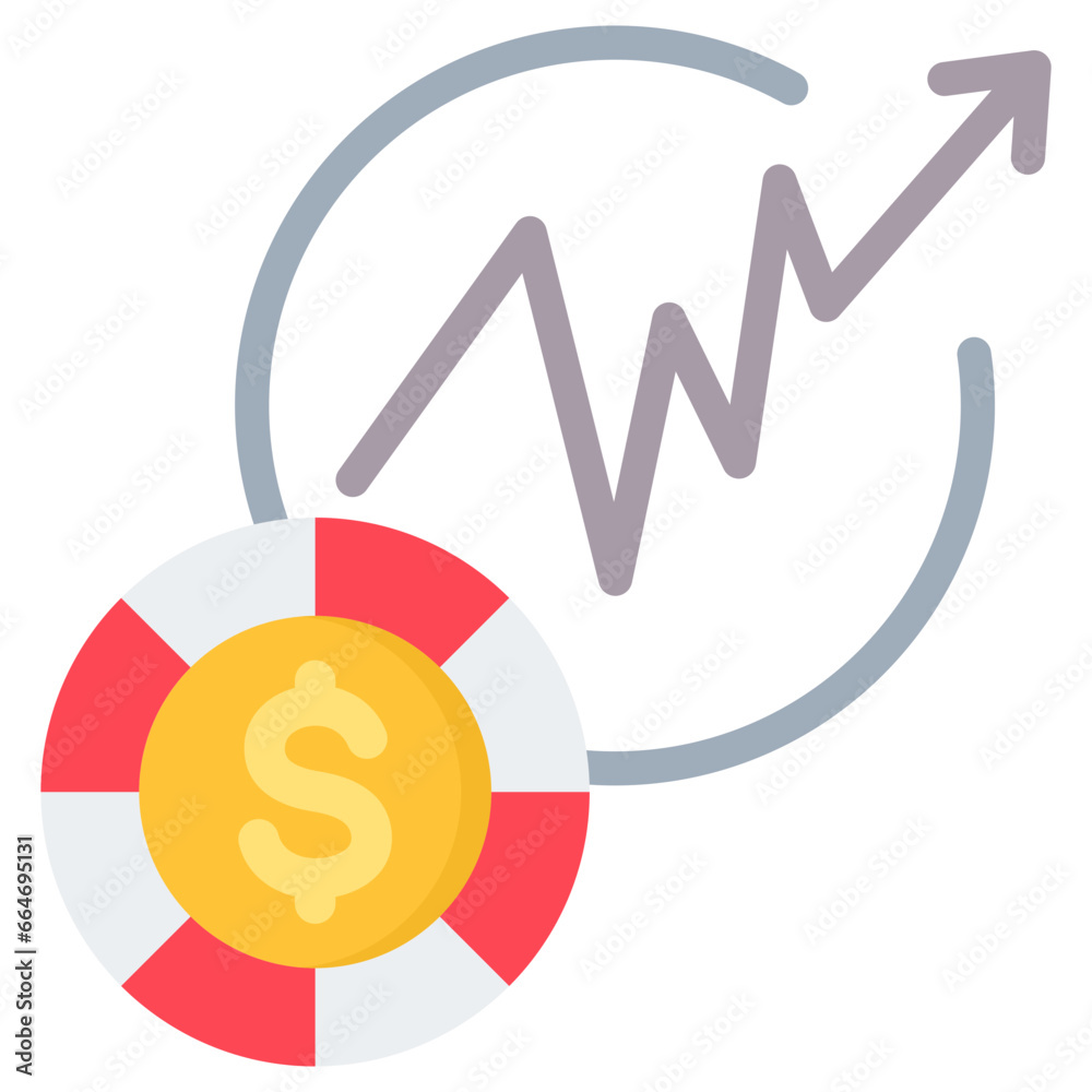 Blue Chip Stock Flat Icon Blue Chip Stock Flat Icon