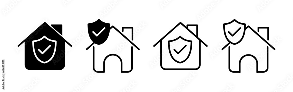 Home insurance icon vector. home shield protect logo Home insurance icon vector. home shield protect logo