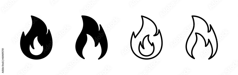 Fire icon vector. fire flame icon - obrazy, fototapety, plakaty 