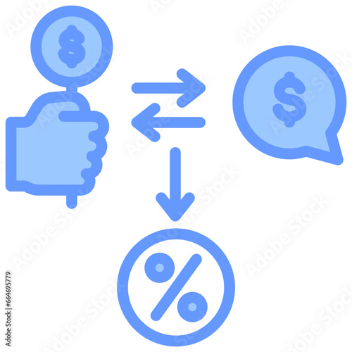 Bid Ask Spread Blue Icon