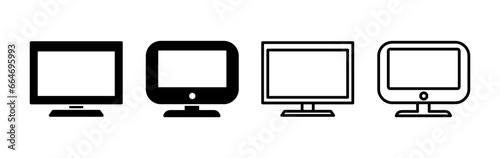 Computer icon vector. computer monitor icon.