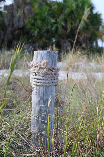 Beach Path With Pole and Rope