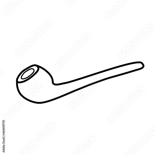 smoking pipe outline vector