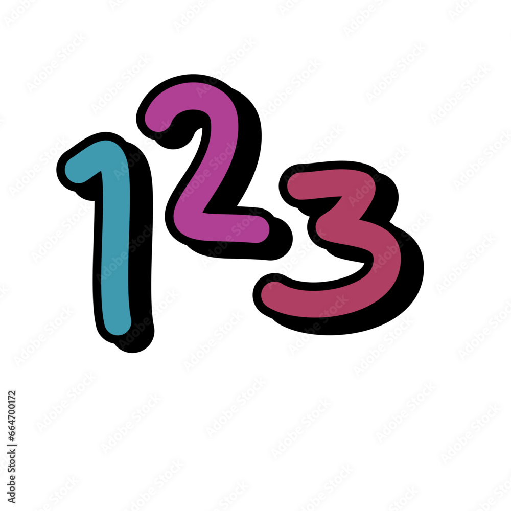 number 123 vector number 123 vector