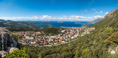 View over Kas resort town in Antalya province of Turkey.