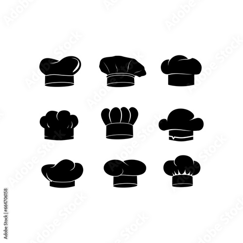 Collection chef hat icon, Chef hat symbol flat design vector