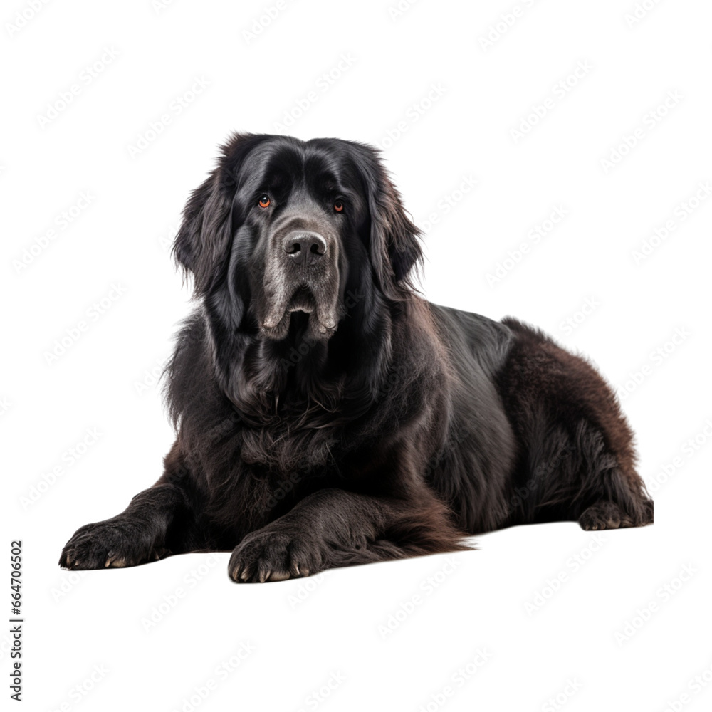 Newfoundland dog breed no background Newfoundland dog breed no background