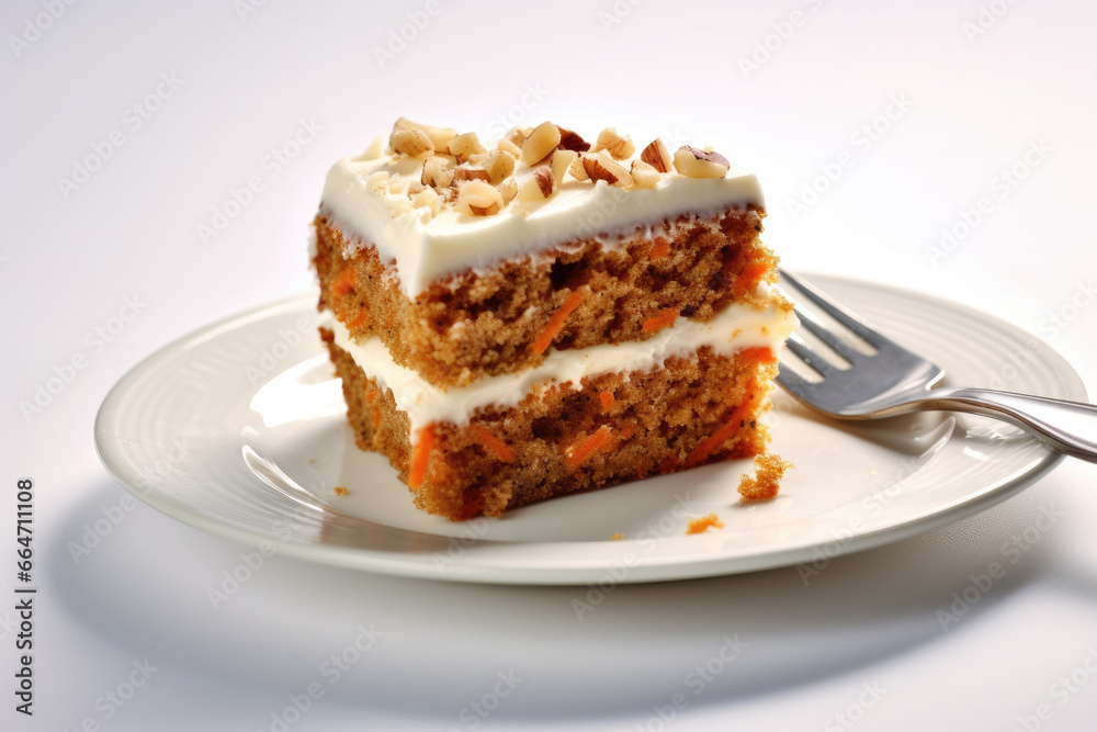 piece of carrot cake on a plate piece of carrot cake on a plate