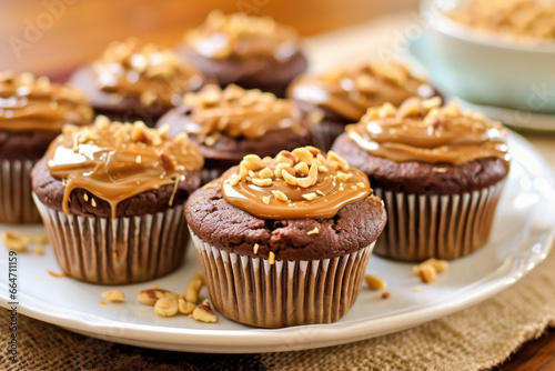 muffins with creamy salted peanut butter