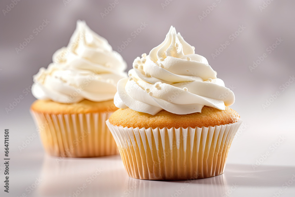 vanilla cupcake with cream