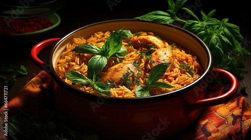 Chicken Jollof Rice Ingredients UHD wallpaper Stock Photographic Image