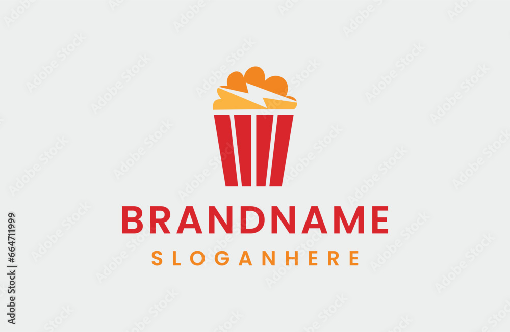 Popcorn electric logo template vector illustration design Popcorn electric logo template vector illustration design