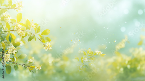 art abstract spring background with blurred summer background green and yellow