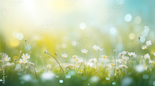 art abstract spring background or summer background with white flower and blurred background