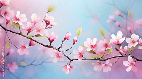 beautiful nature background with flower spring and blurred background © BornHappy