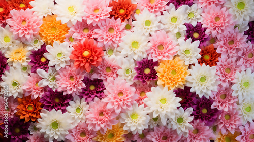 simple flowers background with amazing red orange pink purple white flower © BornHappy