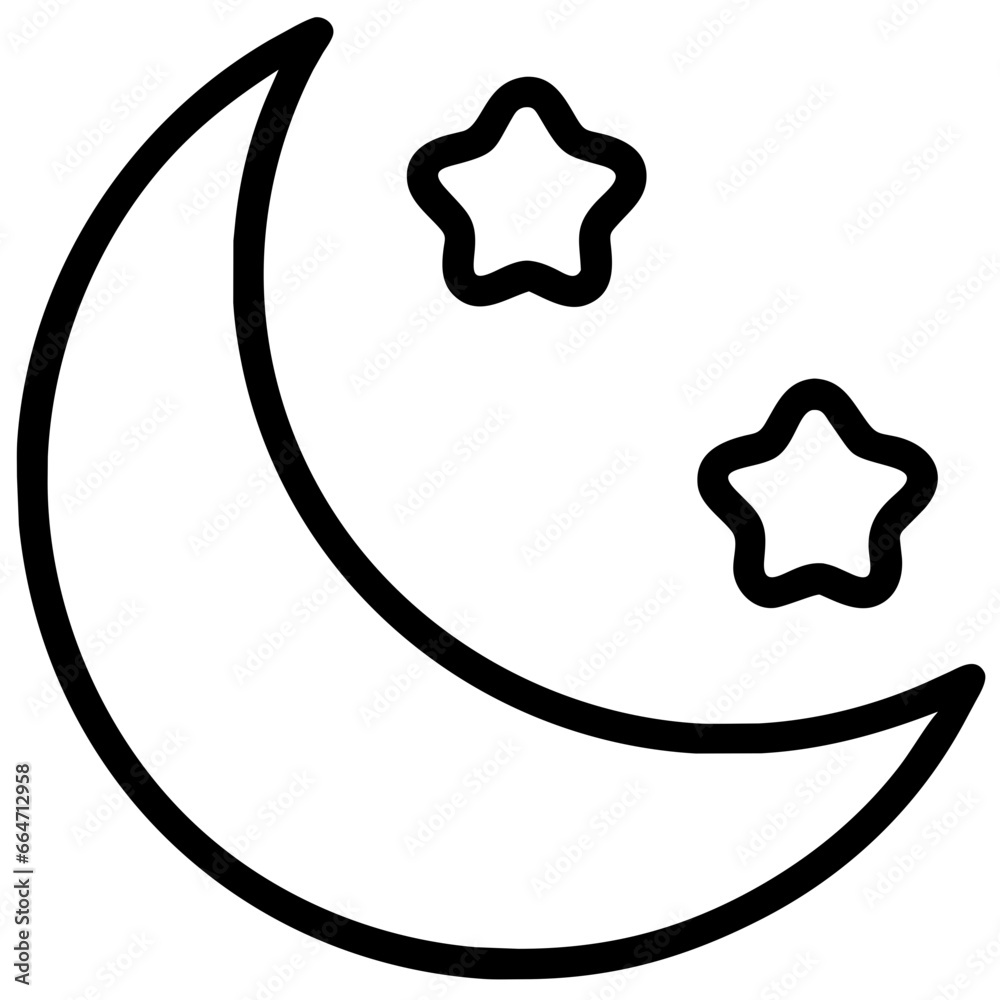the moon and stars icon, generative AI the moon and stars icon, generative AI