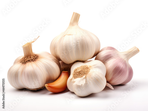 Garlic Studio Shot Isolated on Clear Background, Food Photography, Generative AI