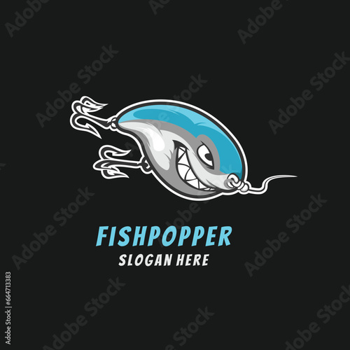 Illustration Fish Popper Mascot Logo