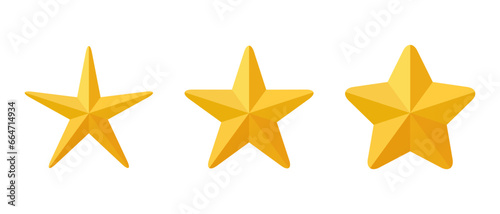 Star icon vector in 3D style. Stars symbol with obtuse corners