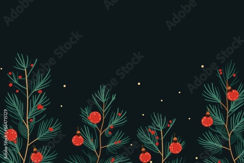 Christmas celebration background template illustration. copy space decoration, banner. AI generative