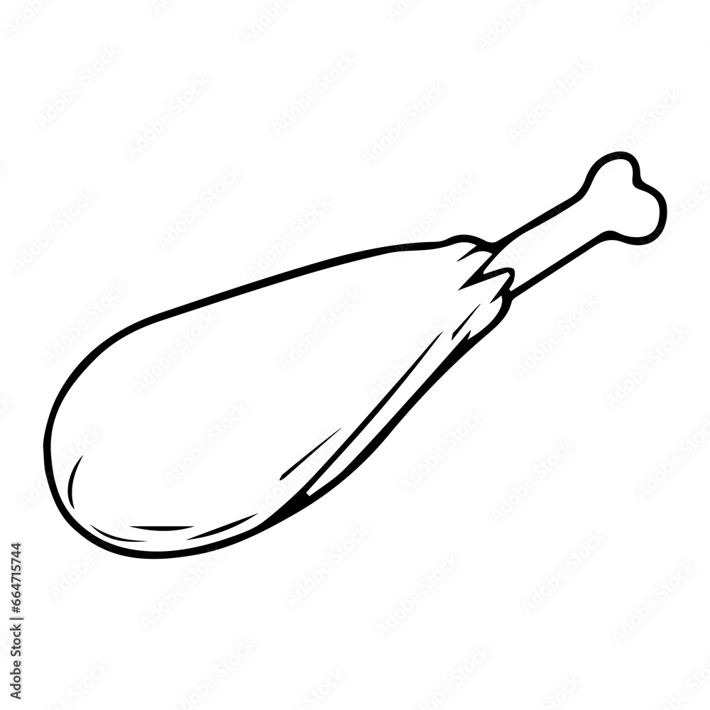 chicken thigh line vector illustration chicken thigh line vector illustration