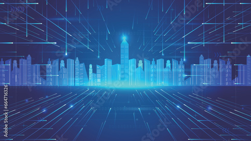 The longitudinal extension of rays and urban architecture connects the concept of the future city.