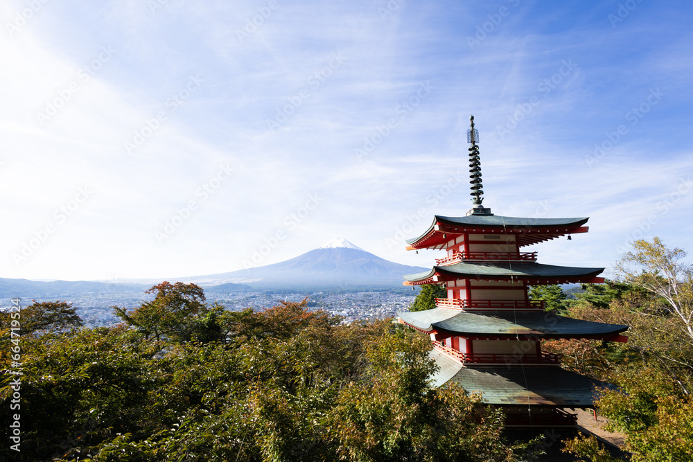 富士山と五重塔