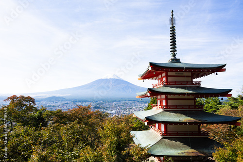 富士山と五重塔