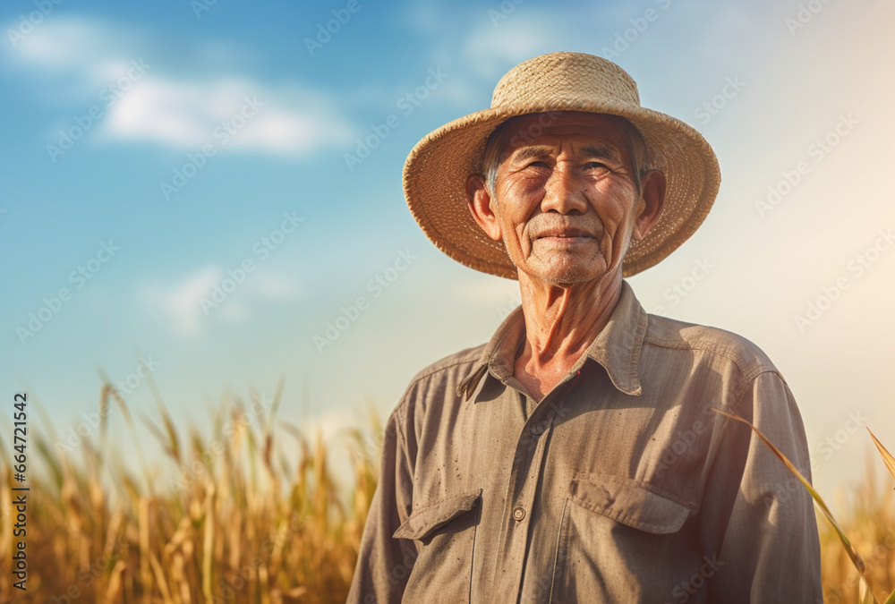 Asian farmer standing in the field
agricultural land. AI Generated Images