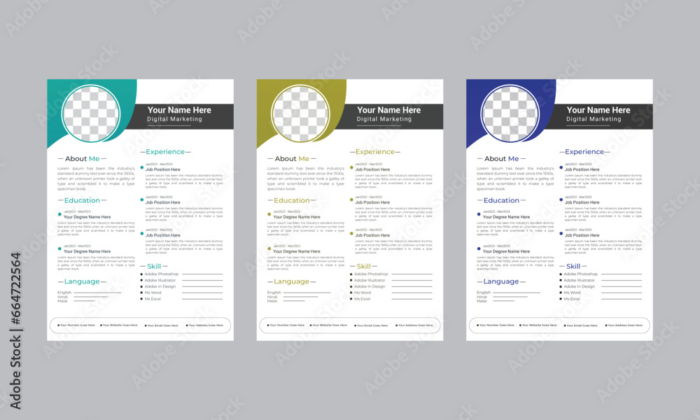 modern and simple minimal resume cv design template vector file professional corporate company job modern cover curriculum vitae