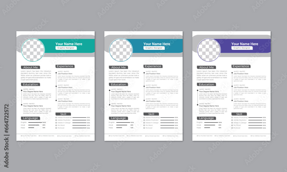 modern clean and minimal resume design template vector file, cv design, multipurpose resume design modern clean and minimal resume design template vector file, cv design, multipurpose resume design