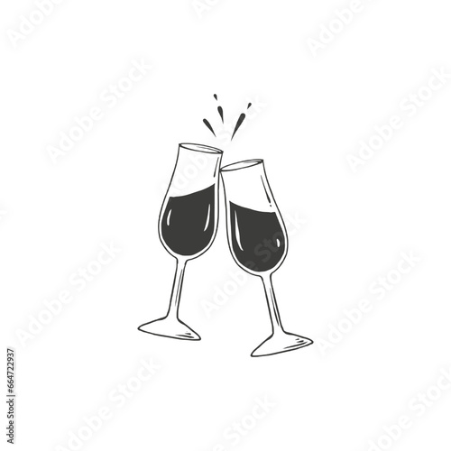 Obraz na płótnie glass drink silhouette illustration vintage w salonie