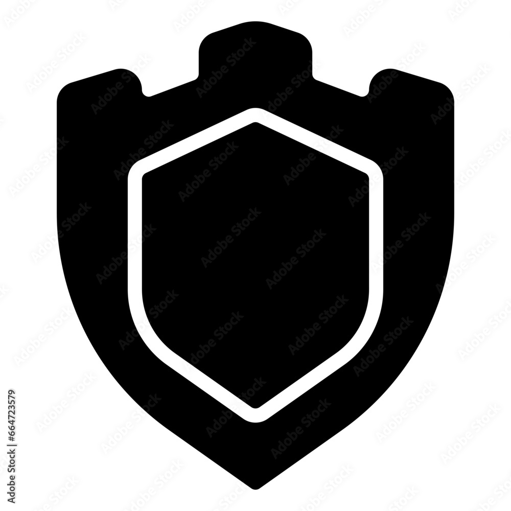 Fototapeta premium Shield icon, glyph icon style
