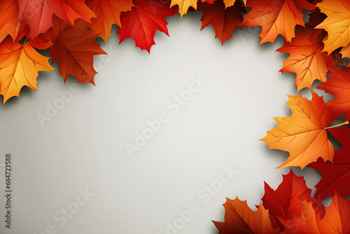 Colorful Maple And Oak Autumn Leaves greetings with Autumn White Background poster And Banner Template And Presents For the Autumn And Fall Season