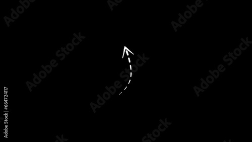 Set of Animated dot arrow elements. Transparent Background. 4K Video