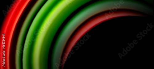 Rainbow color wave lines on black. Techno or business abstract background for posters, covers, banners, brochures, websites