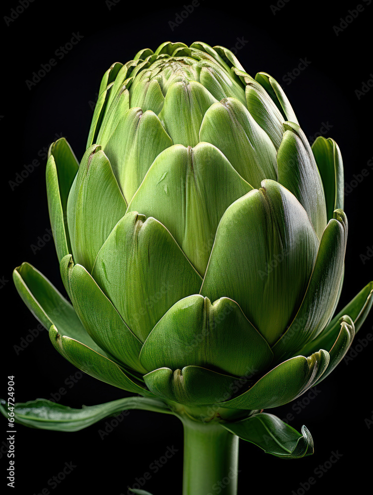 Fototapeta premium Artichoke Studio Shot Isolated on Clear Background, Food Photography, Generative AI