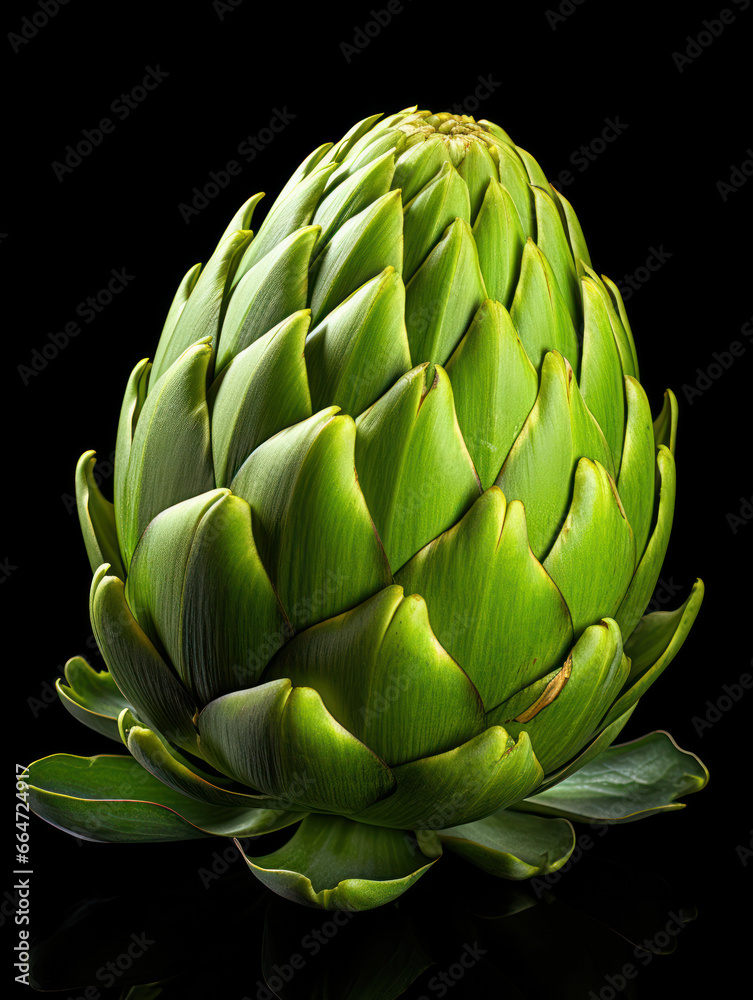 Fototapeta premium Artichoke Studio Shot Isolated on Clear Background, Food Photography, Generative AI