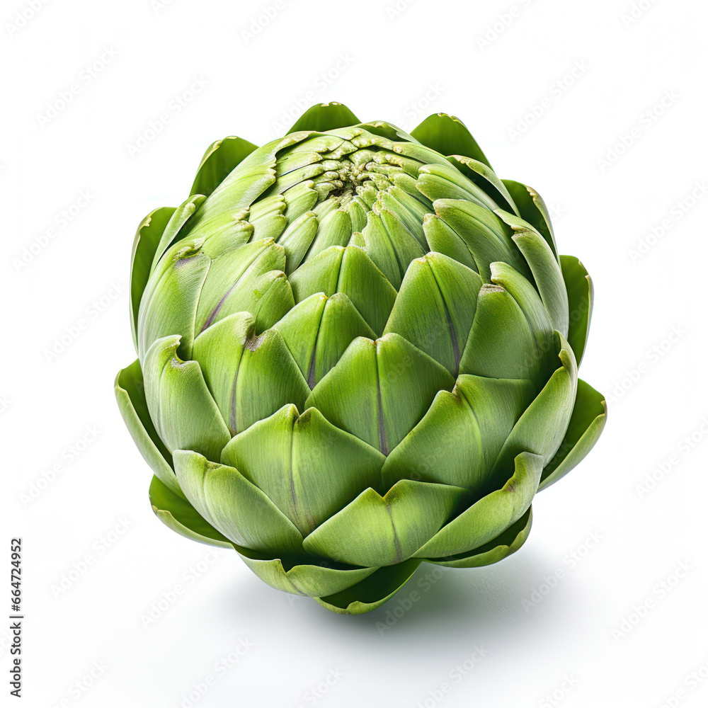 Fototapeta premium Artichoke Studio Shot Isolated on Clear Background, Food Photography, Generative AI